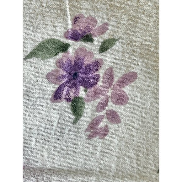 Twin Flannel Sheet 96x68  Purple Violets Pattern 100% Cotton French Country Core - Picture 6 of 10